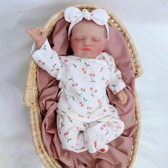 🆕18inch Soft Cloth Body Newborn Baby Poseable Limbs Rosalie-Green Baby Girl - Picture 5 of 7